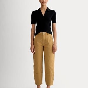 Everlane Women's The Straight Leg  Tan Wide Barrel Leg Jeans Size 20
